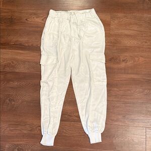 LNA White Cargo Jogger Pants